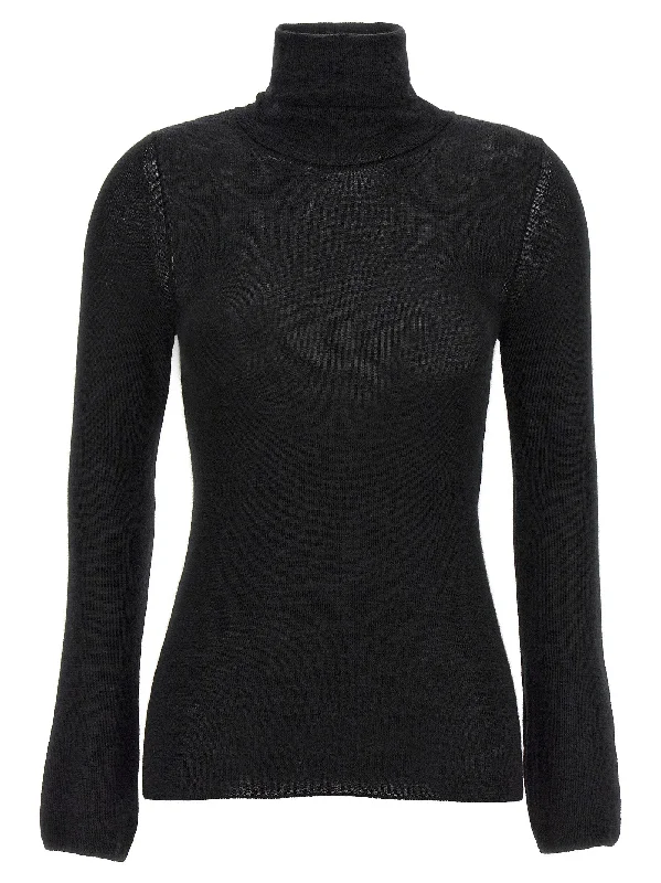 Silk Cashmere Turtleneck Sweater Sequined Glittery Shiny