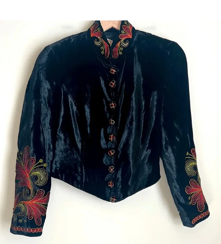 Double D Ranchwear Vintage Velvet Embroidered Jacket Faux Fur Jacket Real Fur Jacket Shearling Jacket