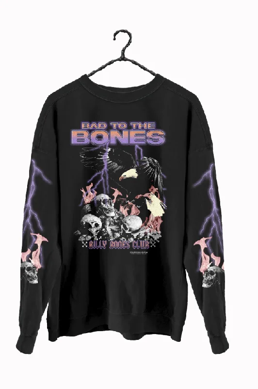 BILLY BONES DEATH RIDER CREW SWEATER - VINTAGE BLACK Cashmere Blend Cotton Blend Poly Blend