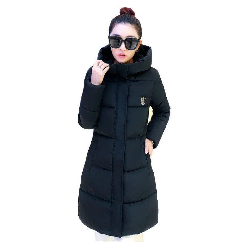 Winter Women Long Warm Cultivate One's Morality Upset Down Jacket Have Big Yards Fashion Coat Female Padded Parka Cotton Fabric Linen Fabric Terry Fabric