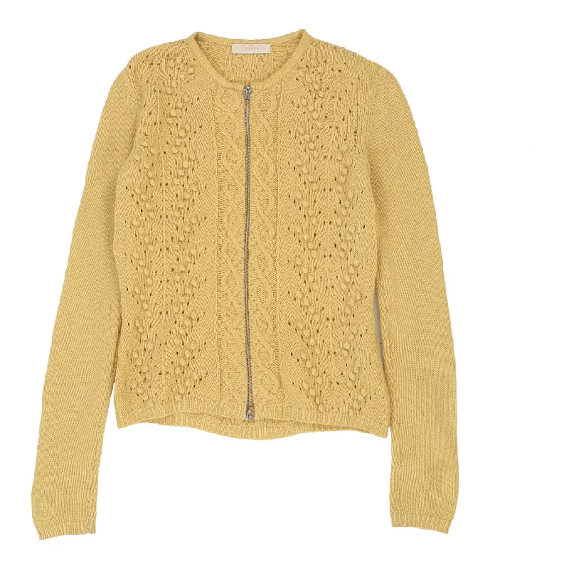 Ermanno Scervino Cardigan - XS Yellow Wool Button Cardigan Zip Cardigan Pullover Cardigan