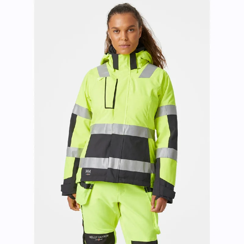 Helly Hansen 71398 Women's Luna Hi-Vis Winter Insulated Jacket Faux Fur Jacket Real Fur Jacket Shearling Jacket