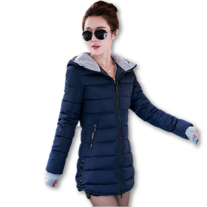 Wadded Jacket Female Women Winter Jacket Down Cotton Coat Slim Parkas Ladies Plus Size Womens Jackets And Coats TD2 Collared Jacket Crew Neck Jacket Turtle Neck Jacket