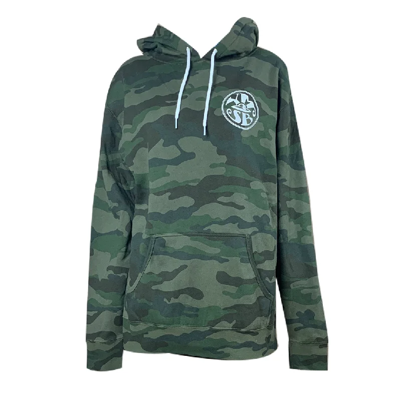 YMSB Retro Spaceship Pullover- Green Camo Long Sleeve Pullover