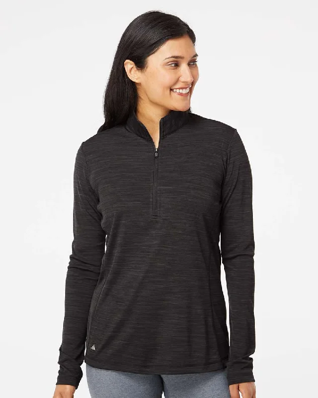 Custom Embroidery - Adidas - Women's Lightweight Mélange Quarter-Zip Pullover - A476 Kimono Neck Pullover