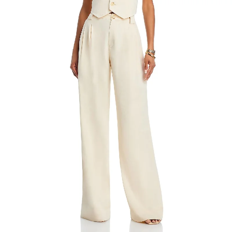 Tommy II Womens Linen Pleated Trouser Pants Trousers Wedding White