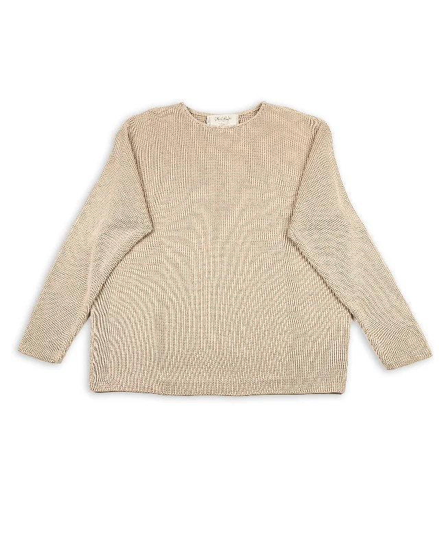 Silk Hand Knitting Heavyweight Rib Pullover - Beige 8 Halter Neck Top