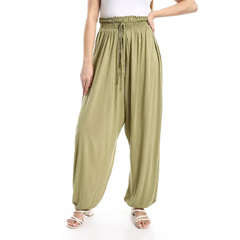 Wide Leg Trousers With Waist Elastic - Merch Trousers chic fashionable