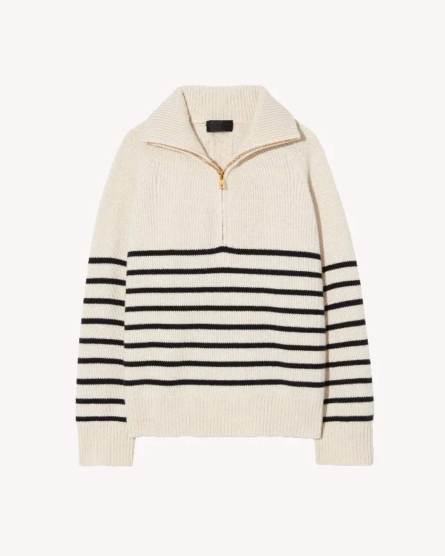 IVORY/DARK NAVY STRIPE