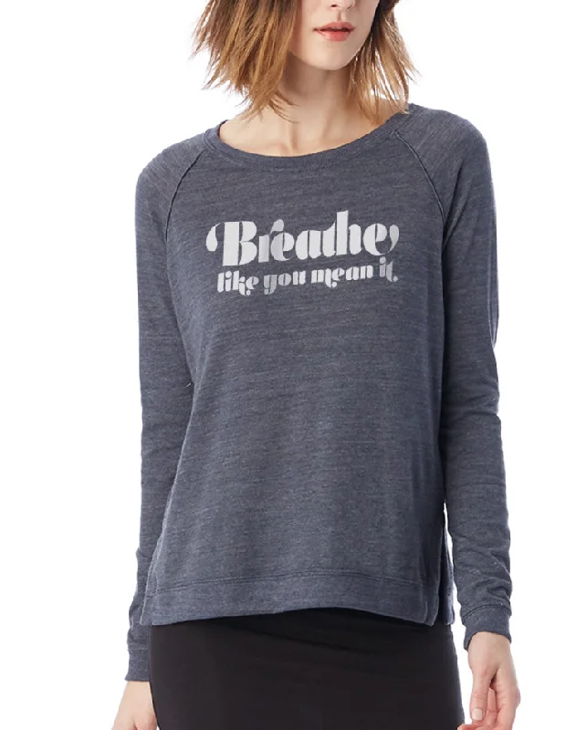 Women's Breathe Like You Mean It Raglan Pullover Surplice Neck Pullover