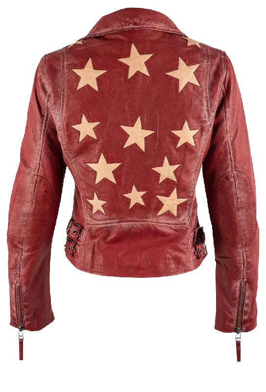 Christy Lamb Leather Moto Stars Jacket Lace Jacket Ribbed Jacket Sequined Jacket