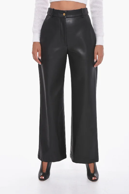 Patou Faux-leather Trousers with Wide-leg 40 Italian size Trousers Favorite Customer