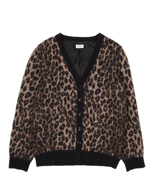 Leopard Mohair Cardigan Nylon Fabric Polyester Fabric Spandex Fabric