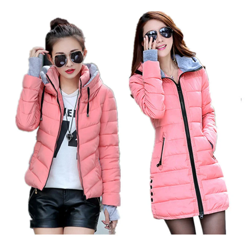 Wadded Jacket Female Women Winter Jacket Down Cotton Coat Slim Parkas Ladies Plus Size Womens Jackets And Coats C2262 Denim Jacket Leather Jacket Suede Jacket