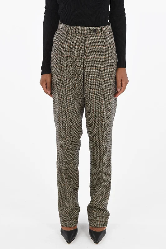 Massimo Alba houndstooth SURO high-rise waist double pleat trousers 38 Italian size Trousers Essential Wardrobe