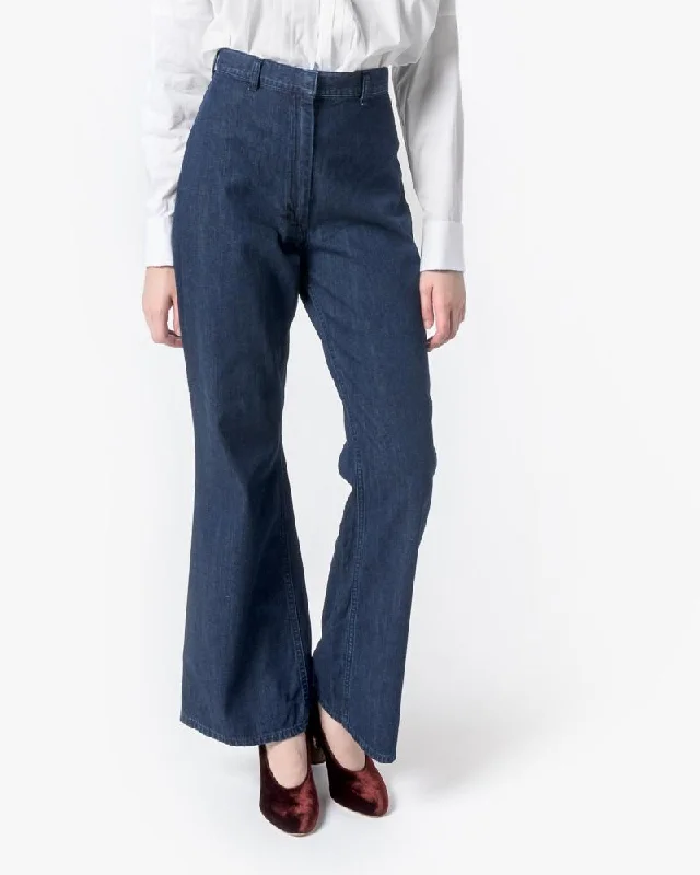 High-Waisted Denim Trouser Trousers fashionable trendy