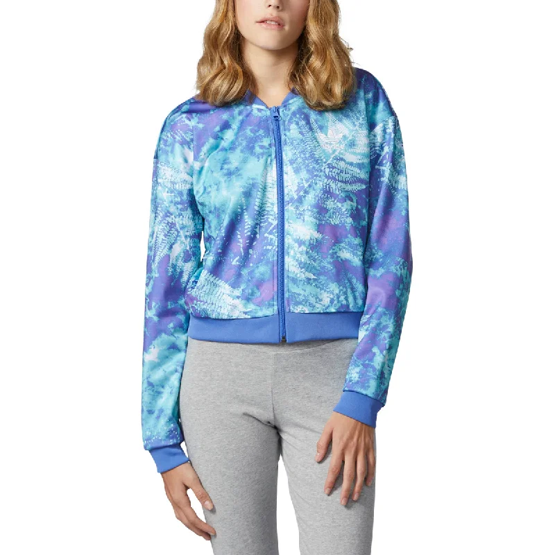 Adidas Women's Originals Ocean Elements Crop Track Jacket Multicolor Chenille Jacket Brocade Jacket Lace Jacket