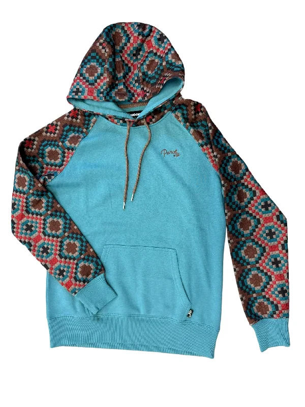 Hooey Punchy Turquoise Women's Pullover Long Bell Sleeve