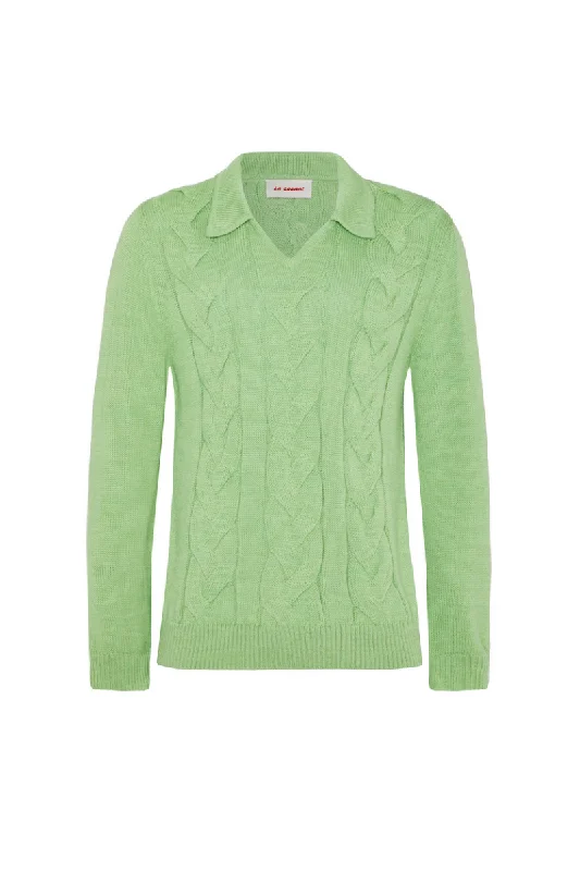 CABLES KNITTED MINT JUMPER Lightweight Heavyweight Midweight