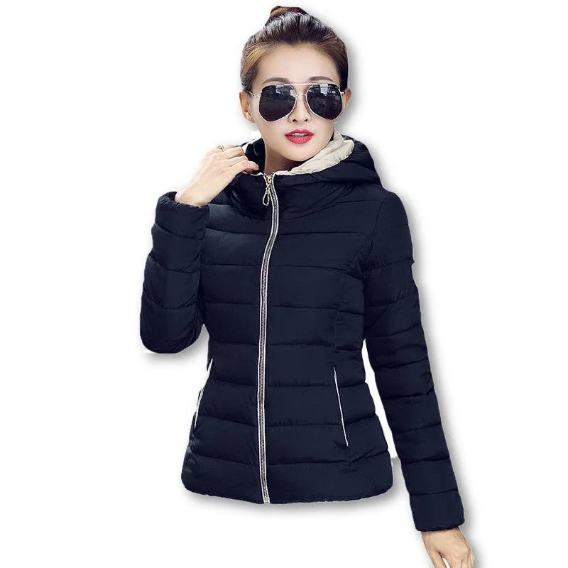 Winter Jacket Women Hooded Parka Slim Cotton-Padded High Neck Candy Color Cotton Jacket Coat Plus Size z84 Fitted Jacket Loose Jacket Oversized Jacket