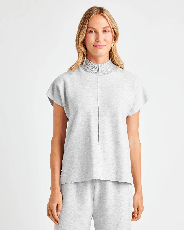 Winslow Mock Neck Pullover Ruffle Sleeve Feminine