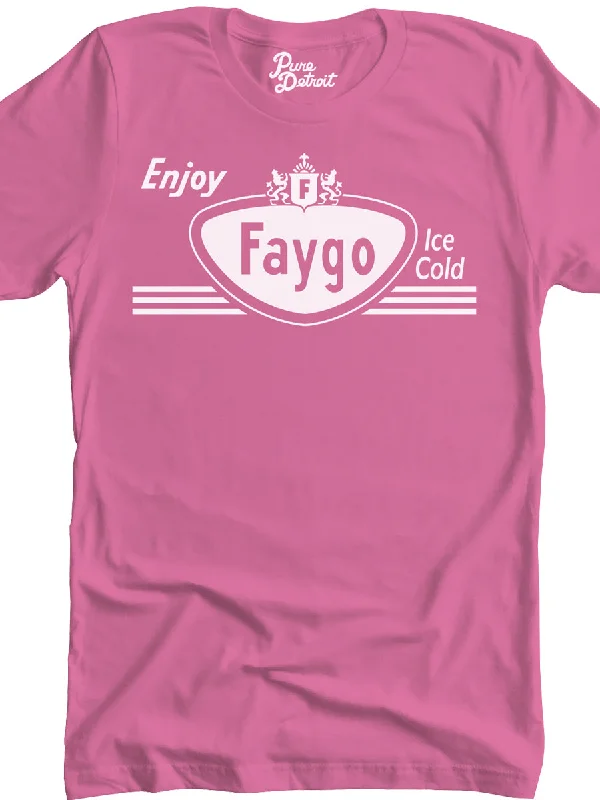 Faygo Vintage Premium Unisex T-Shirt - Hot Pink Thin T-Shirt Open Front Quick Dry