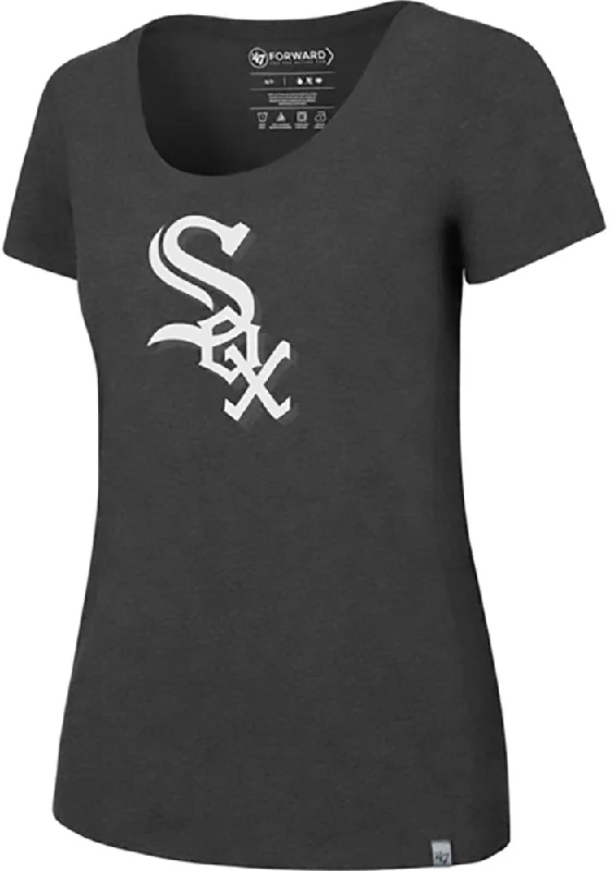 Chicago White Sox Women's '47 Brand High Point Shirt - Gray Zippered Buttoned Snapped