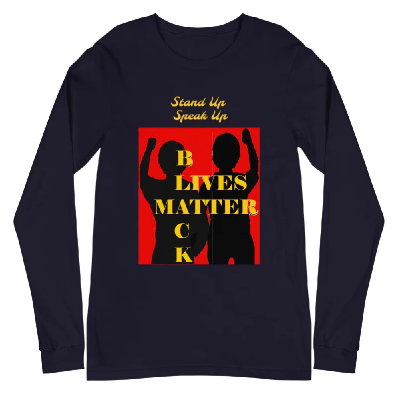 Black Lives Matter Unisex Long Sleeve Tee Iron Safe Non-Iron Wrinkle Free