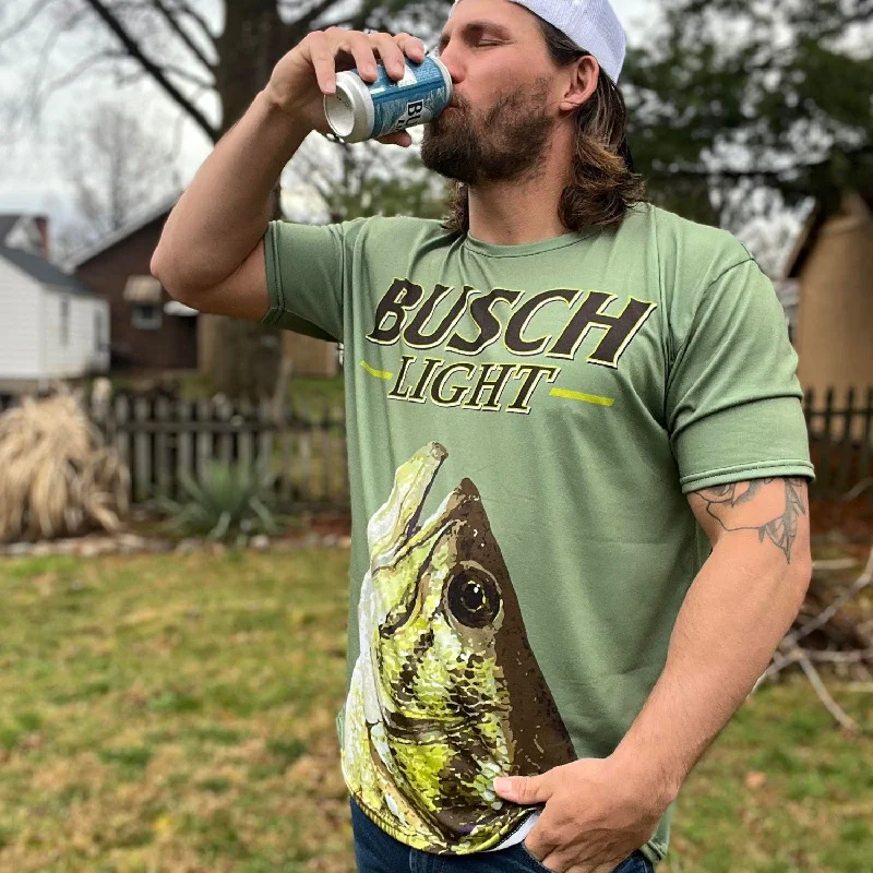 Limited Edition Busch Light Largemouth T-Shirt Iron Safe Non-Iron Wrinkle Free