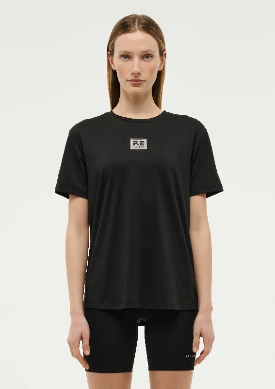 CROSSOVER TEE IN BLACK Rayon Fabric Velvet Fabric Corduroy Fabric