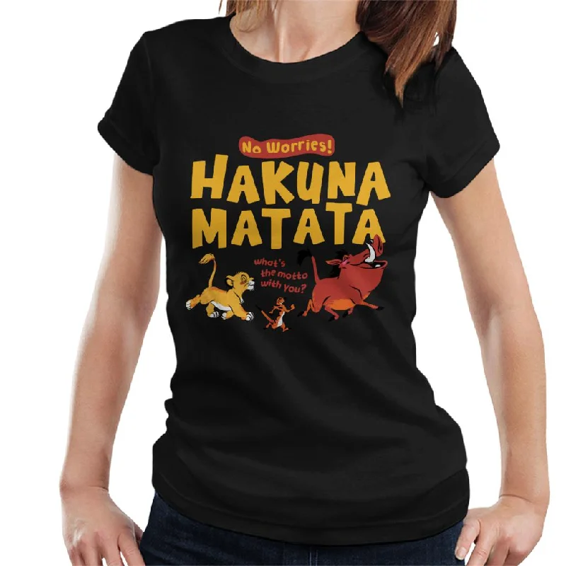 Disney The Lion King Hakuna Matata Women's T-Shirt Chenille Fabric Brocade Fabric Lace Fabric