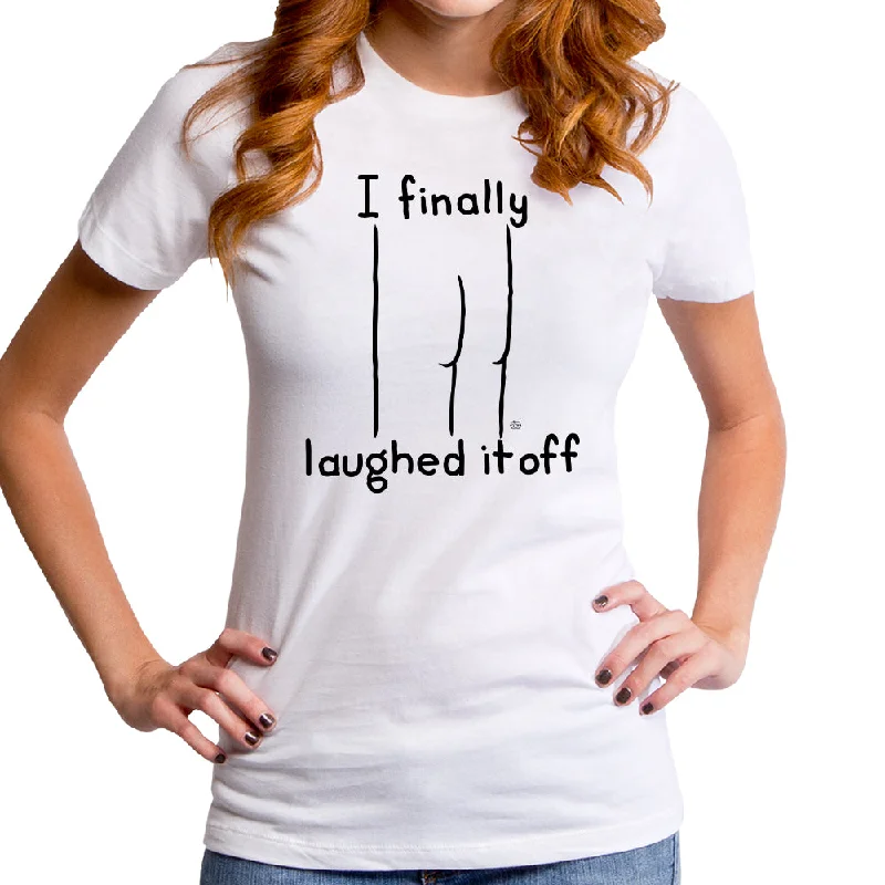 I Finally Laughed It Off Women's T-Shirt V-Neck T-Shirt Long Sleeve Cotton