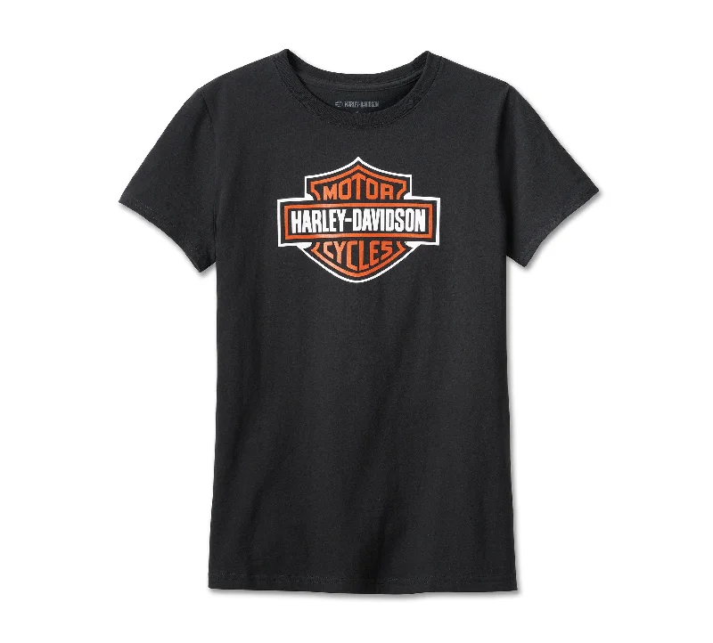 Harley-Davidson® Women's Bar & Shield Short Sleeve Tee - Black Beauty Spandex Blend Rayon Blend Denim Blend