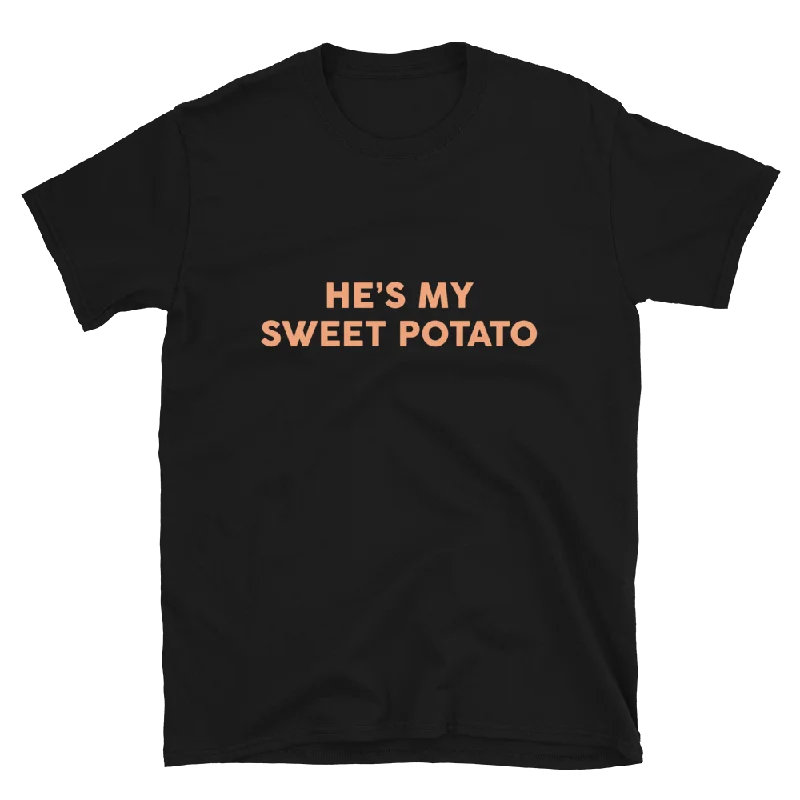 He's My Sweet Potato Unisex Tee Print Jacquard Patchwork