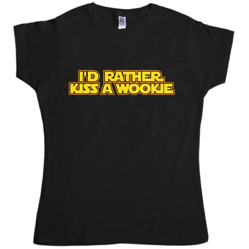 I'd Rather Kiss A Wookie Womens T-Shirt Solid Color Striped Floral