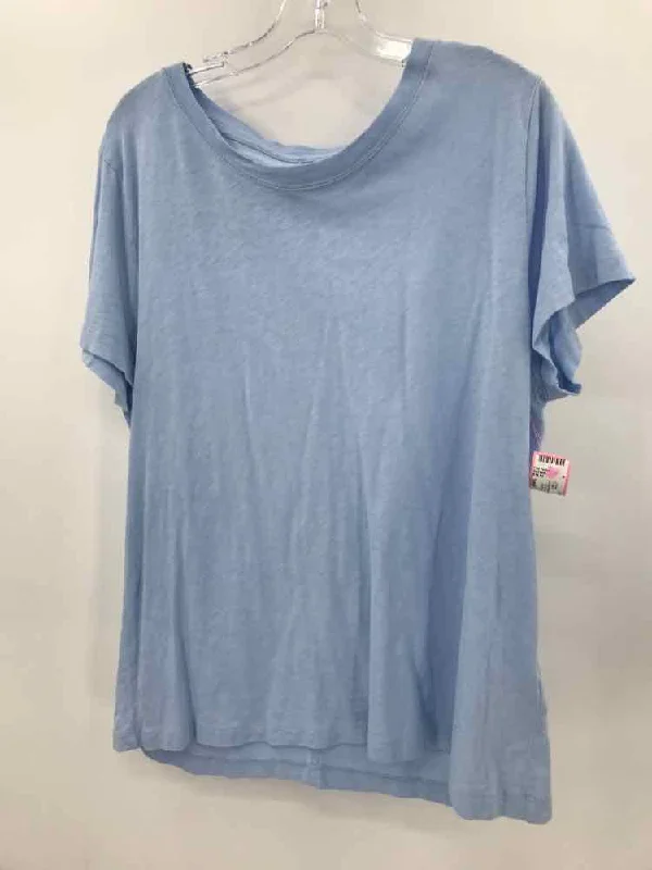 Pre-Owned J Crew Blue Size Large T-shirt V-Neck T-Shirt Long Sleeve Cotton