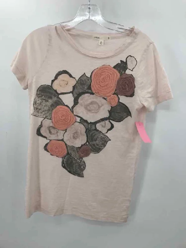 Pre-Owned J Crew Pink Size XS Floral T-shirt Fitted T-Shirt Seamless Stretchy