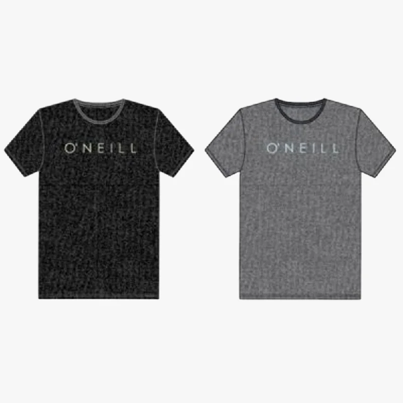 Oneill Womens Logo Short Sleeve Tee Charcoal Mel Front Pockets Side Pockets Patch Pockets