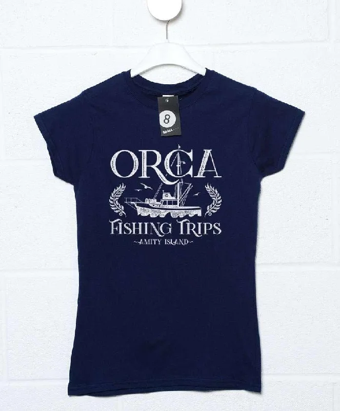 Orca Fishing Trips T-Shirt for Women Spandex Blend Rayon Blend Denim Blend