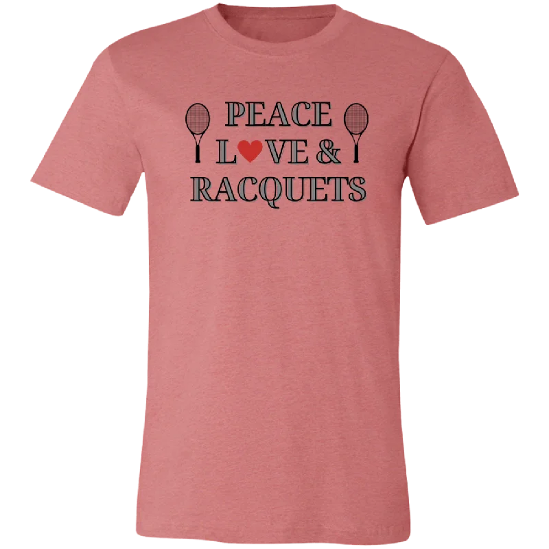 Peace Love & Racquets Unisex Jersey Tee Chenille Blend Fleece Blend Nylon Blend