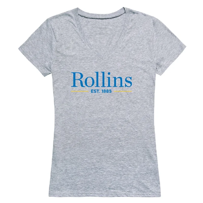 Rollins College Tars Womens Seal T-Shirt Spandex Blend Rayon Blend Denim Blend