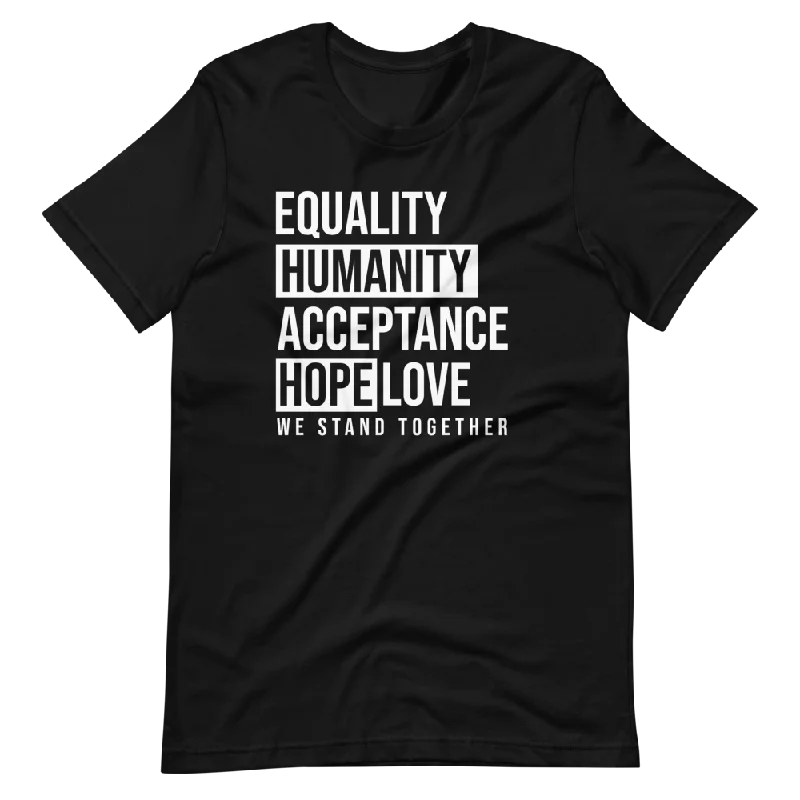 Unisex Equality We Stand Together Short-Sleeve T-Shirt Mesh Blend Leather Blend Suede Blend