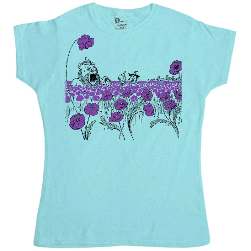 Wizard Of Oz Poppy Field Womens Style T-Shirt Lace Blend Ribbed Blend Corduroy Blend