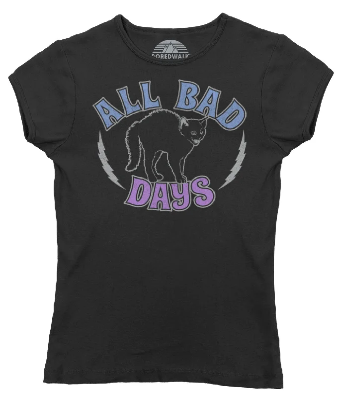 Women's All Bad Days T-Shirt Mesh Canvas Denim