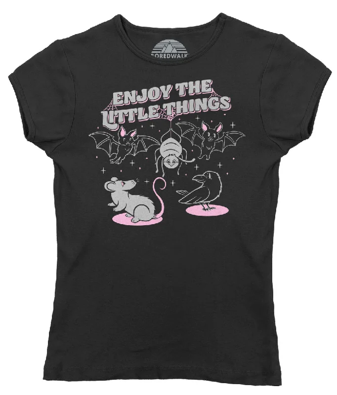 Women's Enjoy The Little Things T-Shirt Boxy Fit Fitted Loose