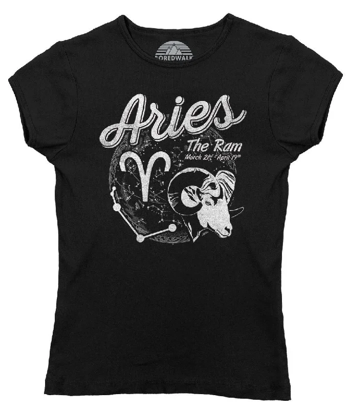 Women's Vintage Aries T-Shirt Hooded Caped Shawl Collar